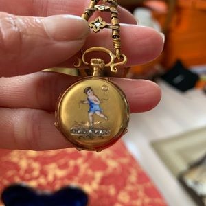 Victorian 18k chatelaine w watch